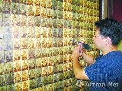 巨幅五百罗汉组合烙画出炉 呈现巨大佛字